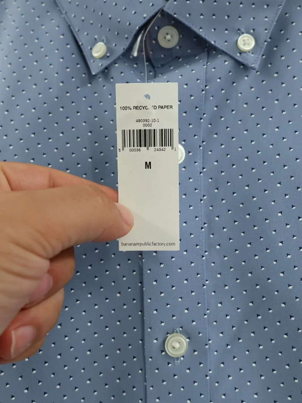 NWT Banana republic shirt Mens medium non iron long sleeve button up slim cotton
